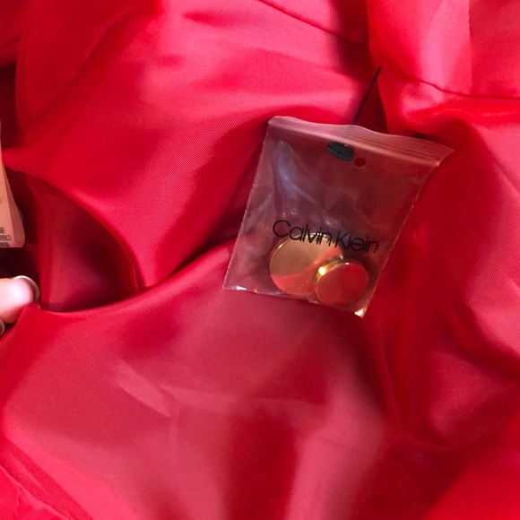 Calvin Klein  red velvet blazer -4 - Picture 6 of 7